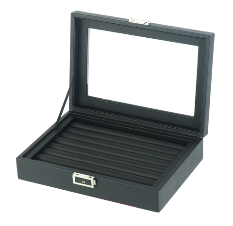 Sonny Hot Selling Custom Design Fashionable Black Wooden 36 Pairs Cufflink Ring Box Best Gift for Men