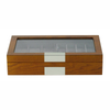 Sonny New Design Mens Mahogany Wood Watch Box Organizer with for 6 Watches + 8 Watch Bands