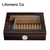 Handmade Cedar Humidor Box for 15-20 CT Cigars Storage Matte Lacquer Wooden Cigar Case With Custom Logo