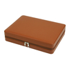 Sonny Custom Luxury Small Travel Brown Leather Backgammon Set