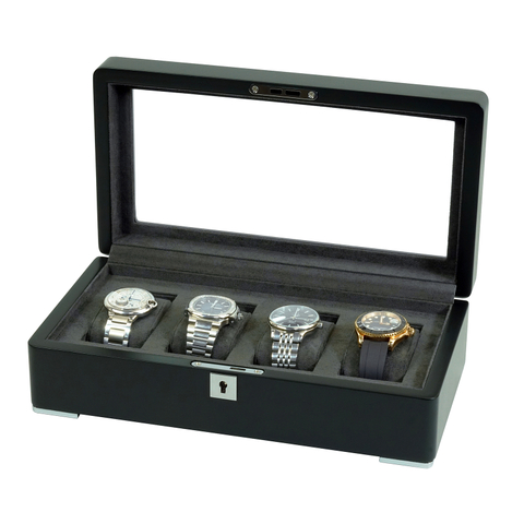 Sonny Custom Bespoke 4 Slots Black Wood Watch Box Case for Men