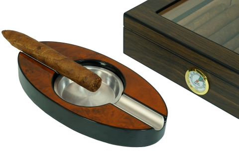 Burl Wood Painting Low MOQ Ellipse Oval Ashtray in Stock