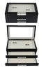 Large Size Black 108 Pairs of Wooden Cufflinks Box Jewelry Store Dedicated for Personal Collection