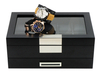 Sonny Mens Valet Desktop Black Wood 10 Watches Accessories Tools Box Watch Box Wood with Drawer