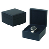 Sonny Dark Blue / Black Leather Box for Watch Cheap Single PU Watch Packaging Box with Logo Custom