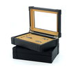 Sonny Glass Top Luxury Exquisite Black PU Leather Fancy Ring Cufflink Display Box
