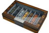 Sonny Custom Glass Top Luxury Ebony Wooden Watch Band Organizer Box for 7 Watch Strap Collection