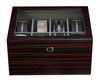 Sonny Custom High Quality Glass Top Ebony Matte Finishing 8 Slots Wooden Belt Display Box For Men's Gift