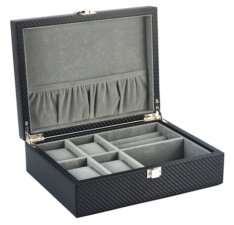 OEM Custom PU Leather Organizer Cuff links Tie Clips Sunglasses Watch Box Jewelry Box