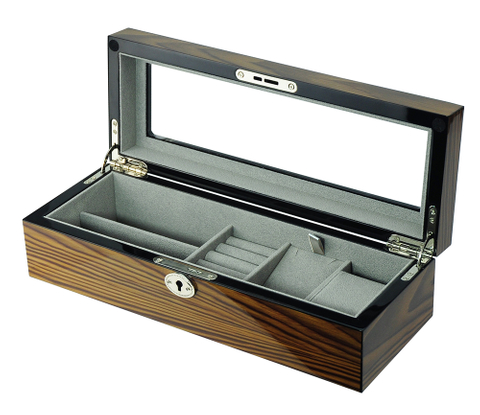 Sonny High Quality Luxury Watch Jewelry Cufflink Lockable Box With Top Display Window Best Gift for Men Women