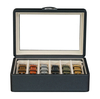 Sonny Custom Black Leather Watch Strap Storage Box Packaging for Leather Silicone Watch Band Strap with 2 Removable Band Tray