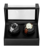 Sonny Premium Black PU Leather Box Double Watch Winder Automatic Winder with Motor