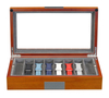 Sonny Luxury Custom Mahogany Wooden Watch Band Strap Box Holder for 16 Watch Straps