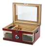 Glass Top Spanish Cedar Humidor with Two Acrylic Window Front