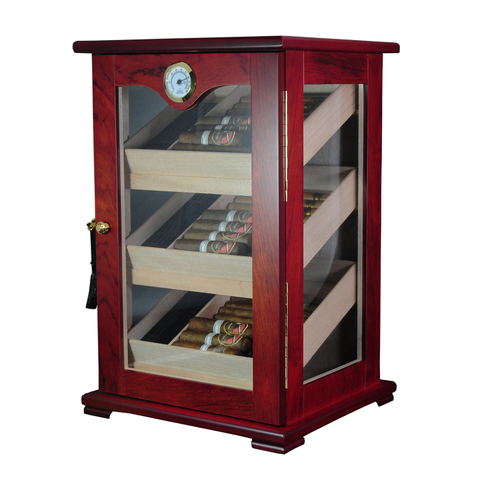 Large Capacity Bubinga Cigar Box Packaging Display Humidors Wooden Humidor Cabinet Cigar Showcase Rack