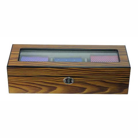 Sonny Custom Luxury Gloss Lacquered Walnut Wooden Men Tie Box for 3 Ties Organizer