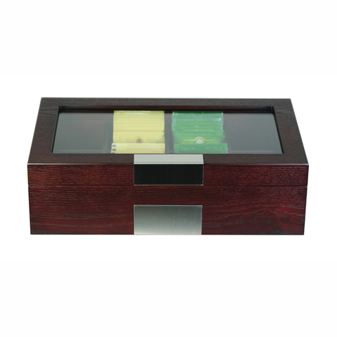 Sonny Wooden Tea Box 8 Compartments Cherry OAK Grain Veneer Tea Organizer Packaging Box