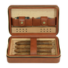 Sonny Custom Wholesale 4 CT Portable Travel Brown Leather Cigar Humidor Case