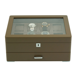 Sonny Custom Logo Luxury 8 Slots Wooden Watch Organizer Box with Drawer