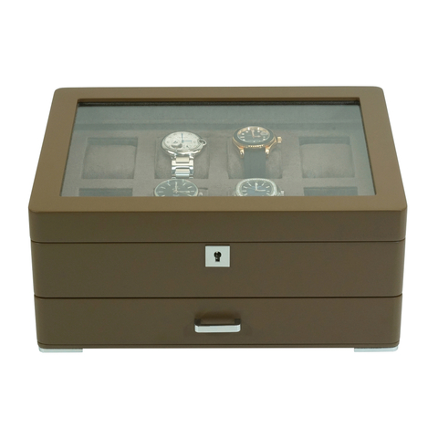 Sonny Custom Logo Luxury 8 Slots Wooden Watch Organizer Box with Drawer