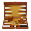 Sonny Custom Logo Deluxe 13 In Brown Leather Backgammon Set