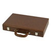 Sonny Custom 16 In Luxury Brown Crazy Horse Leather Backgammon Set