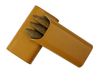 Sonny Premium 3- Finger Brown Split Leather Travel Cigar Case - Cigar Accessories - Cigar Humidor with Diamond Stitching