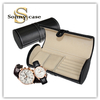 Luxury Travel Leather Jewelry Gift Box Watch Cufflink Case for 2 Watches And Cuff Link