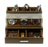 Sonny New Brown Leather Mens Watch Jewelry Display Organizer Box with Drawer