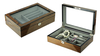Wholesale Custom Logo Luxury Wooden Jewelry Packaging Storage Display Case Wood Box with Glass Window for Women Gift