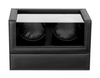 Sonny Premium Black PU Leather Box Double Watch Winder Automatic Winder with Motor