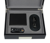 Custom Logo Luxury Black Wooden 3 Slots Set for Leather Wallet+Belt+Car Key Storage Box for Men Gift