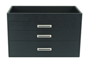 Sonny New Classic Design Custom Logo Luxury Leather Three-layer Drawer Jewelry Box