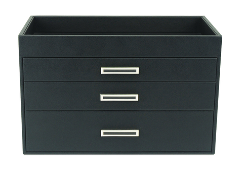 Sonny New Classic Design Custom Logo Luxury Leather Three-layer Drawer Jewelry Box