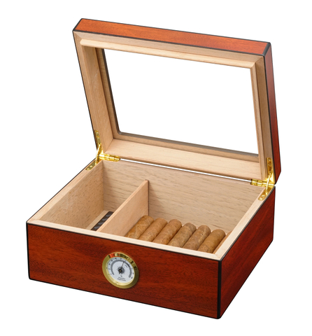 Sonny 25 CT Glass Top Air Tight Table Wooden Cigar Box Packaging Cabinet Cigar Humidor