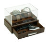 Sonny New Design Brown Leather Men 2 Watch Display Box Case with Drawer