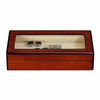 Sonny 16 Pairs Glossy Cherry Wood Glass Top Cufflinks Display Storage Box