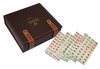 Sonny Hot Sell Customized Portable Travel Mini Chinese Mahjong Set With Brown PU Leather Box For Entertainment