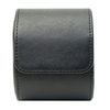 Sonny Custom Logo Black Leather Single Travel Watch Roll Case with Fixable Pillow