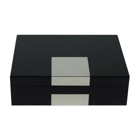 Custom Logo Luxury Black Wooden 3 Slots Set for Leather Wallet+Belt+Car Key Storage Box for Men Gift