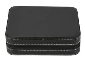 Sonny Leather Travel Watch Case Black Portable Watch Organizer Box Zipper Watch Bag
