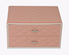 Sonny Custom Made Luxury PU Leather Pink Jewelry Box Jewelry Packaging Gift Display Box For Women