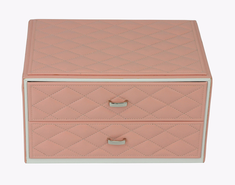Sonny Custom Made Luxury PU Leather Pink Jewelry Box Jewelry Packaging Gift Display Box For Women