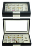Luxury Cufflink Ring Jewelry Storage Display Box with 20 Slots High Clear Glass Diaplay Top Window 