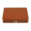 Sonny Custom Luxury Small Travel Brown Leather Backgammon Set