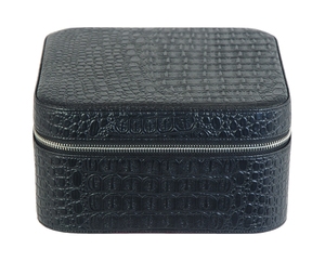 Exquisite Luxury Crocodile PU Leather Portable Travel Double Layer Jewelry Case with Mirrior for Women Girl Gift