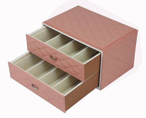 Sonny Custom Made Luxury PU Leather Pink Jewelry Box Jewelry Packaging Gift Display Box For Women