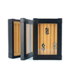 Sonny Glass Top Luxury Exquisite Black PU Leather Fancy Ring Cufflink Display Box