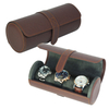 Sonny Crossgrain Watch Bracelets Case Leather Travel Case Watch Roll for 3 watches Customized Logo