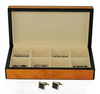 High Quality Personalized 8 Slots Map Color Wooden Cufflink Organizer Box for Men Christmas Gift